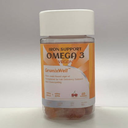 Gomitas veganas de Omega-3 con hierro de apoyo