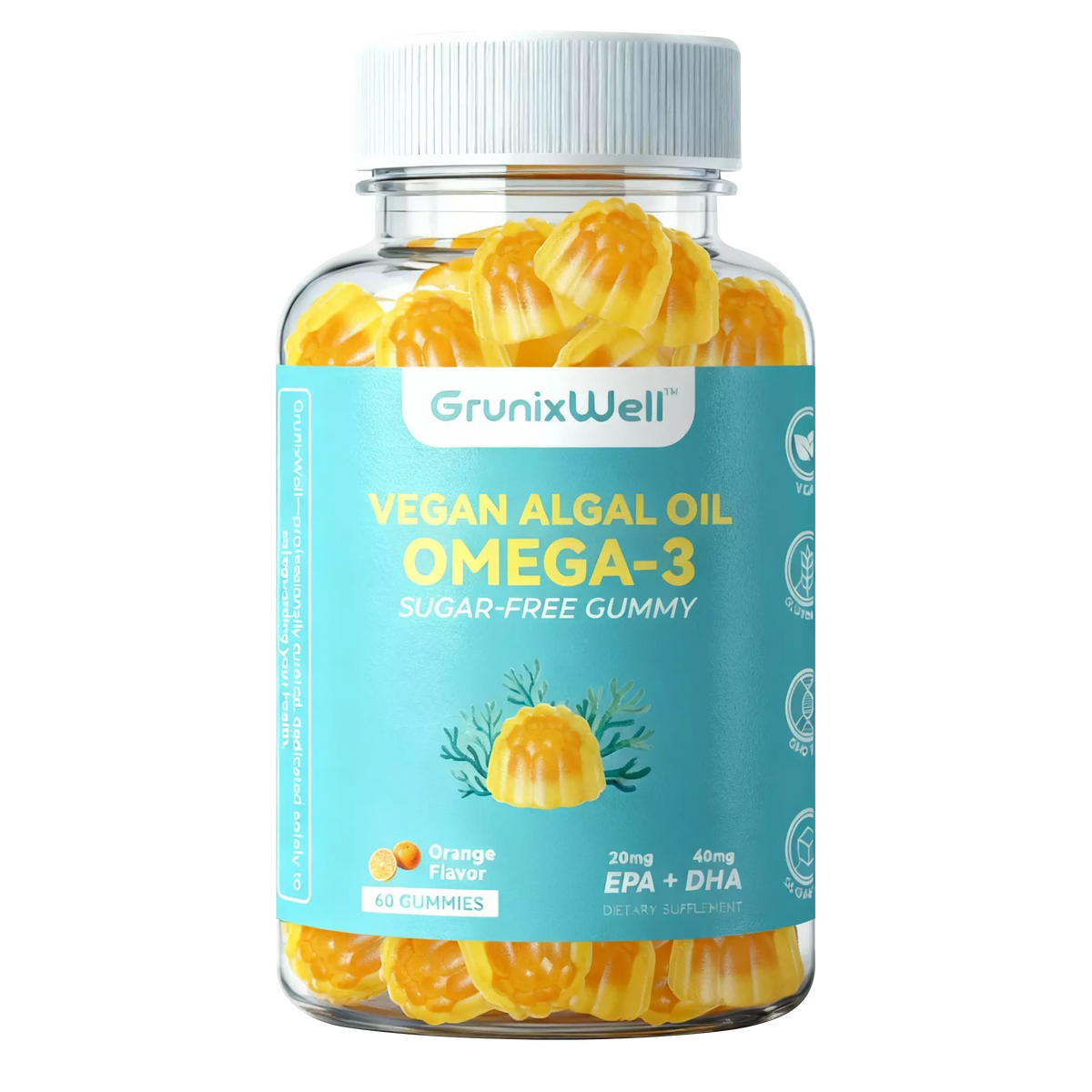 Gomitas veganas de Omega-3 con hierro de apoyo